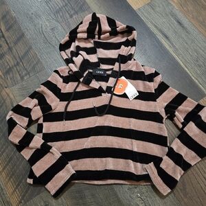 Cider Ceopped Hooded Sweater Striped